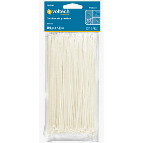 Precinto Volteck 44308 4,5mm x 30cm Blanco x50u