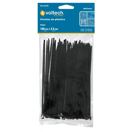 Precinto Volteck 44324 3,5mm x 20cm Negro x50u