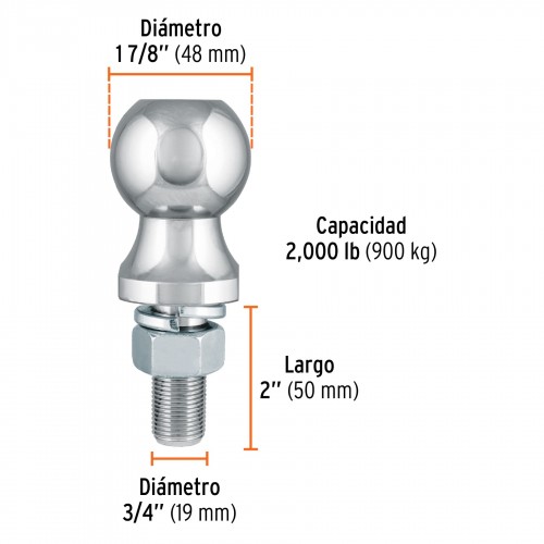 Bola de Remolque Fiero 44441 1.7/8" 910kg