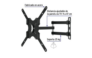 Soporte para Televisores Volteck 46095 Articulado 23'' a 42''