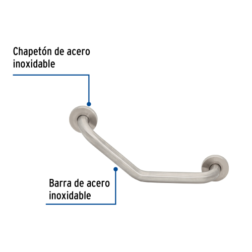 Barra de Apoyo Angular Foset 46887 32mm 40cm Inoxidable