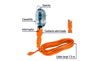 Lampara de Taller Volteck 47259 75W 7,5m Lampara de Taller Volteck 47259 75W 7,5m