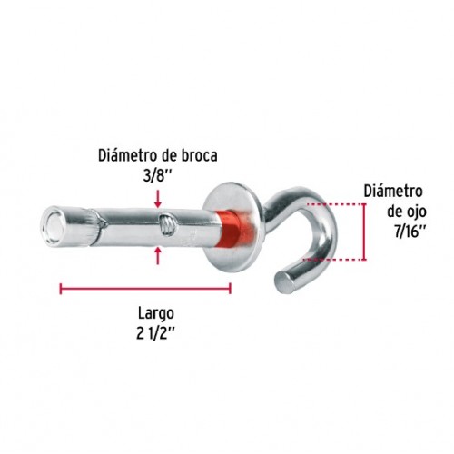 Piton Abierto Anclaje Expansivo Fiero 47565 10x60mm 4u