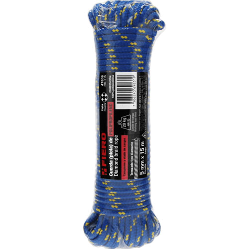 Cuerda Trenzada Fiero 47808 140kgf 5mm x15m Azul