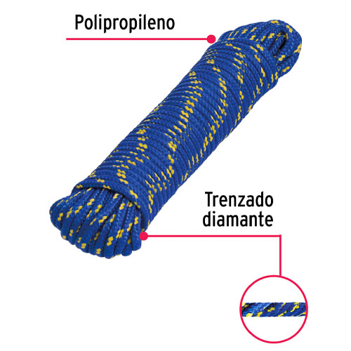 Cuerda Trenzada Fiero 47808 140kgf 5mm x15m Azul