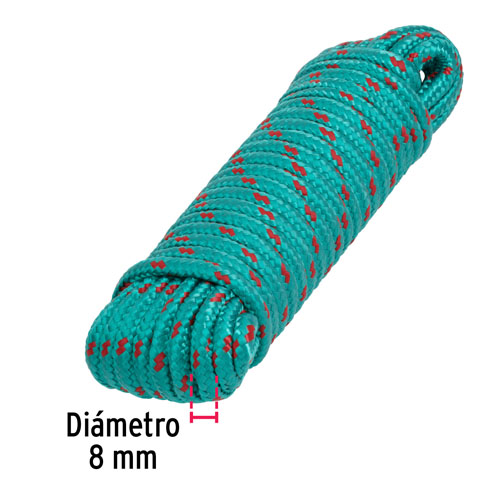 Cuerda Trenzada Fiero 47810 220kgf 8mm x15m Verde