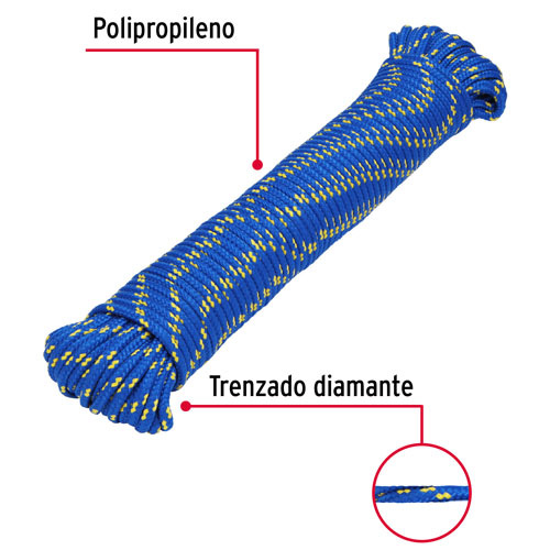 Cuerda Trenzada Fiero 47813 140kgf 5mm x30m Azul