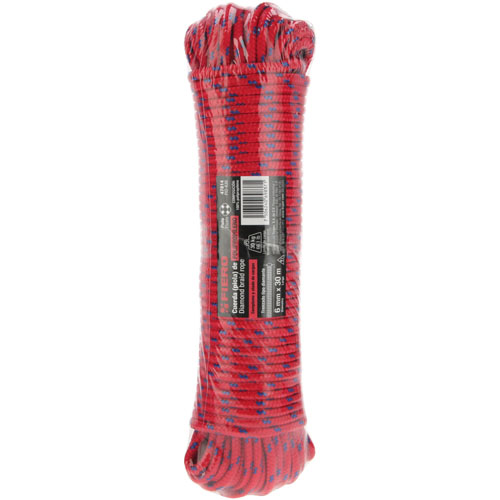 Cuerda Trenzada Fiero 47814 200kgf 6mm x30m Rojo