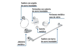 Accesorios para Baño Foset 49395 6pzs Accesorios para Baño Foset 49395 6pzs