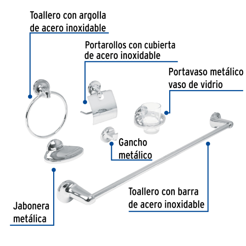 Accesorios para Baño Foset 49395 6pzs