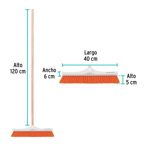 Escobillón Plástico Klintek 57035 Uso Rudo 41x6cm con mango