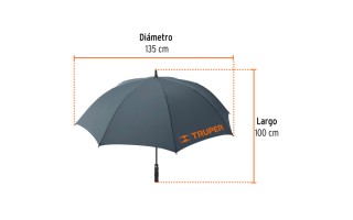 Paraguas Truper 65012 135cm Negro Paraguas Truper 65012 135cm Negro