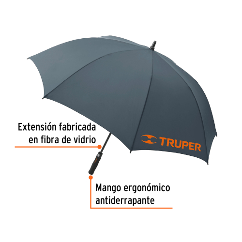 Paraguas Truper 65012 135cm Negro