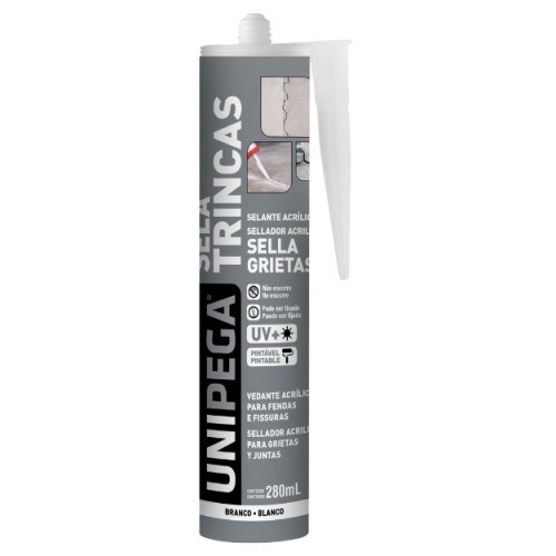 Adhesivo Sellador de Grietas Unipega 280ml Blanco x12u