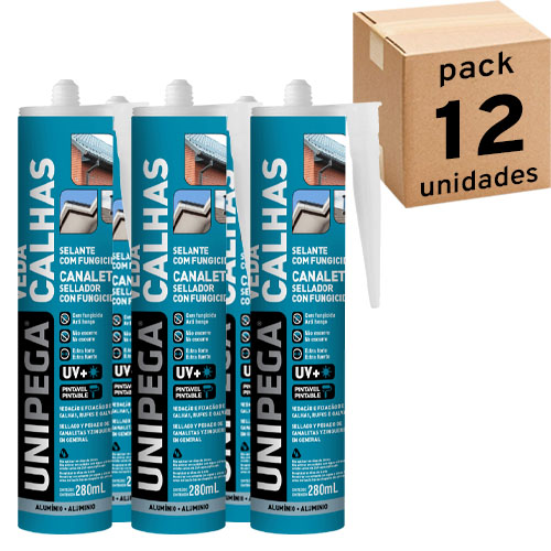 Sellador Antihongos Unipega Canaletas 280ml Aluminio x12u