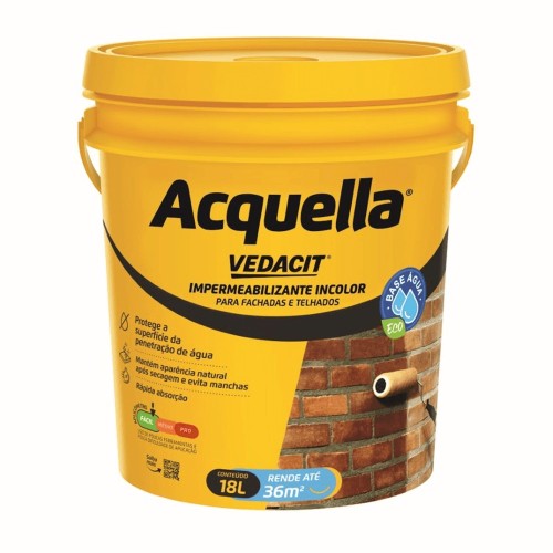 Silicona Hidrofugante Vedacit Acquella Incoloro 18L