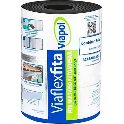 Cinta Asfáltica Autoadhesiva Viapol Aluminio 15cm x 10m