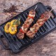 Plancha Lisa y Grill de Hierro Victoria 435 33x21cm