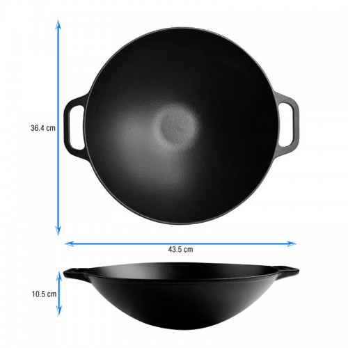 Sartén Wok de Hierro Fundido Victoria 37291 36cm 5,8L