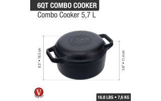 Combo Cooker de Hierro Fundido Victoria 5,7L Esmaltado Combo Cooker de Hierro Fundido Victoria 5,7L Esmaltado
