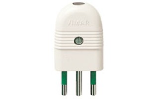 Ficha Macho Vimar Mille 01021.B 2P+T 10A Blanco Ficha Macho Vimar Mille 01021.B 2P+T 10A Blanco