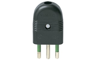 Ficha Macho Vimar Mille 01021 2P+T 10A Negro Ficha Macho Vimar Mille 01021 2P+T 10A Negro