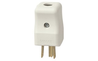 Ficha Macho Vimar 01096.B 2P+T 15A USA Blanco Ficha Macho Vimar 01096.B 2P+T 15A USA Blanco