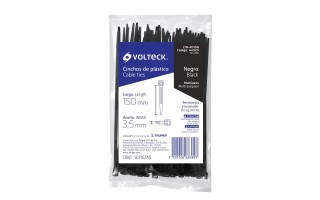 Precinto Volteck 44323 3,5mm x 15cm Negro x50u Precinto Volteck 44323 3,5mm x 15cm Negro x50u