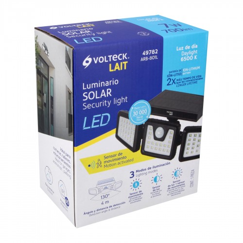 Lámpara Solar Volteck 49782 LED 7W con Sensor de Mov.