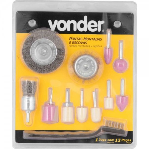 Cepillo de Acero y Puntas Montadas Vonder 12pzs Cepillo de Acero y Puntas Montadas Vonder 12pzs