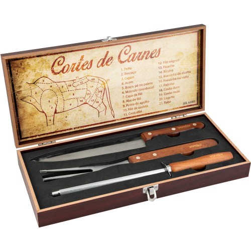 Juego para Asado Vonder 3pzs Inoxidable con Caja