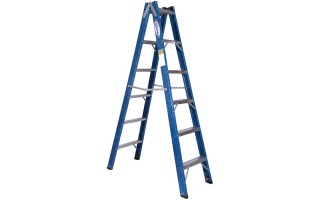 Escalera Tijera W Bertolo Fibra de Vidrio 6pel. 1,8m