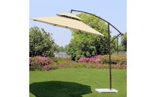 Sombrilla de Jardín Colgante Redonda 2,7m Beige Sombrilla de Jardín Colgante Redonda 2,7m Beige