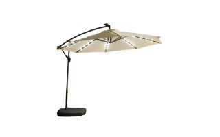 Sombrilla de Jardín Colgante Redonda 3m Beige con Luces Sombrilla de Jardín Colgante Redonda 3m Beige con Luces