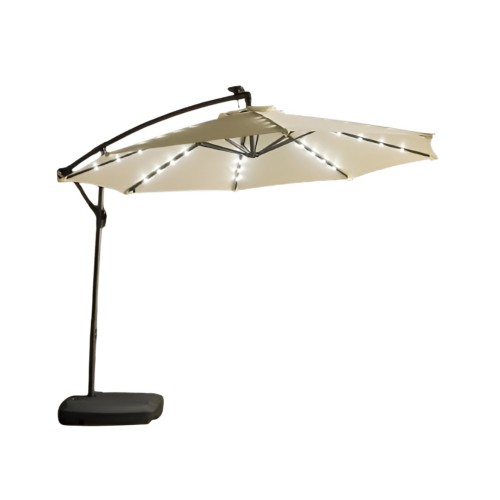 Sombrilla Colgante Redonda 3m Beige con Luces