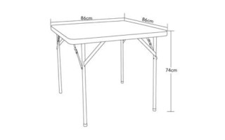 Mesa Plegable de Plástico y Metal Cuadrada ZL-F86 86x86cm