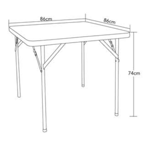 Mesa Plegable de Plástico y Metal Cuadrada ZL-F86 86x86cm