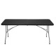 Mesa Plegable de Plástico y Metal Rectangular 180x74cm Negro