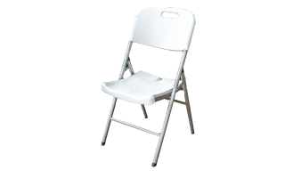 Silla Plegable de Plástico y Metal D52 Blanco Silla Plegable de Plástico y Metal D52 Blanco