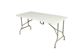 Mesa Plegable de Plástico y Metal Rectangular 152x71 cm Mesa Plegable de Plástico y Metal Rectangular 152x71 cm