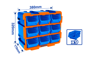 Organizador Wadfow WTB8330 Plástico con 9 cajas