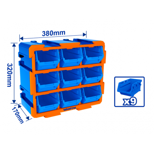 Organizador Wadfow WTB8330 Plástico con 9 cajas