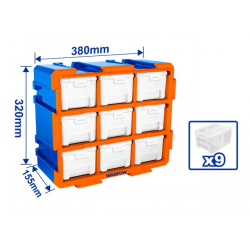 Organizador Wadfow WTB8331 Plástico con 9 cajas