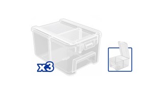 Contenedores Wadfow WTB8333 15x10x8cm Transparente 3pzs Contenedores Wadfow WTB8333 15x10x8cm Transparente 3pzs