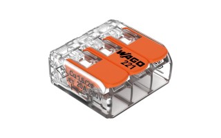 Conector de Empalme Rápido Wago 221 0,5m-4mm 3 Conex. 50u Conector de Empalme Rápido Wago 221 0,5m-4mm 3 Conex. 50u