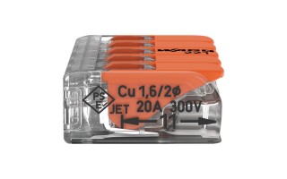 Conector de Empalme Rápido Wago 221 0,5m-4mm 5 Conex. 25u