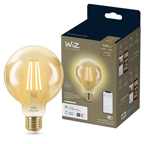 Lámpara Inteligente Wiz Globo LED G95 6,9W Filamento