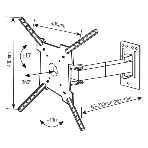 Soporte Tv Fijo 32 A 65 Basculante Con Nivel Six Electric