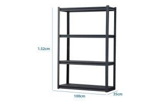 Estante iGPro Metálico 4 Repisas Negro 152x100x35cm Estante iGPro Metálico 4 Repisas Negro 152x100x35cm
