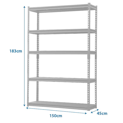 Estante iGPro Metálico 5 Repisas Gris 183x150x45cm